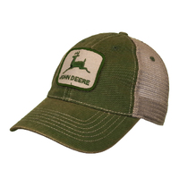 John Deere JD Stone Washed Cap (13080608IV00) Green/Ivory OSFM
