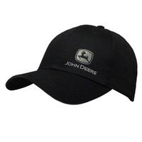 John Deere JD Offset Embroidered Logo Twill Cap (J11D-02WS-JDR-XDR) Black OSFM