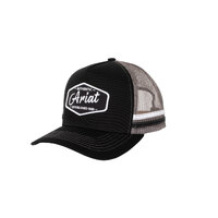 Ariat Unisex Est. Patch Trucker Cap (AC2204) Black/Grey OSFM