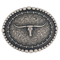 Montana Silversmiths Montana Western Attitude Buckle (A972S) Silver One Size