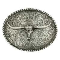 Montana Silversmiths Steerhead Antiqued Western Buckle (61028)
