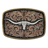 Montana Silversmiths Tri-Colour Texas Longhorn Attitude Buckle (A711)