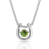 Montana Silversmiths Dancing Birthstone Horseshoe Necklace (NC4742-AUG) Peridot CZ