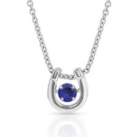 Montana Silversmiths Dancing Birthstone Horseshoe Necklace (NC4742-SEP) Sapphire CZ