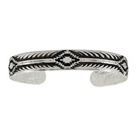 Montana Silversmiths Midnight's Narrow Steps Cuff (BC890BK)
