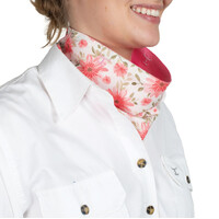 Just Country Womens Carlee Double Sided Scarf (SCF2575) White Gerberas/Rose