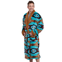 Roper Mens Fleece Robe (7355500) Aztec Green [SD]