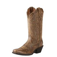 Ariat Womens Round Up Square Toe Western Boots (10021620) Vintage Bomber  [SD]