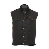 Outback Trading Unisex Fleece Lined Oilskin Vest (6036) Brown