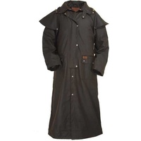 Outback Trading Mens Full Length Oilskin Duster Coat (2052) Brown