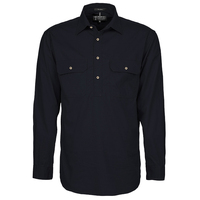 Ritemate Mens Pilbara Closed Front Shirt (RM200CF) Black