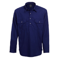 Ritemate Mens Pilbara Closed Front Shirt (RM200CF) French Navy