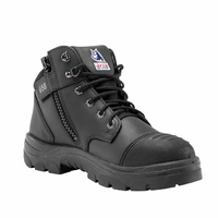 Steel Blue Mens Parkes Zip Safety Boots with Scuff Cap (312658) Black