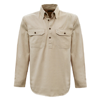 Thomas Cook Heavy Drill 1/2 Button L/S Shirt (TCP1120163) Bone