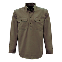 Thomas Cook Heavy Drill 1/2 Button L/S Shirt (TCP1120163) Mushroom