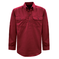 Thomas Cook Heavy Drill 1/2 Button L/S Shirt (TCP1120163) Red