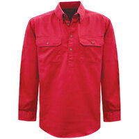 Thomas Cook Heavy Drill 1/2 Button L/S Shirt (TCP1120163) Tomato