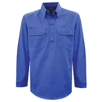 Thomas Cook Heavy Drill 1/2 Button L/S Shirt (TCP1120163) Wedgewood