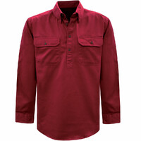 Thomas Cook Light Drill 1/2 Button L/S Shirt (TCP1126005) Red