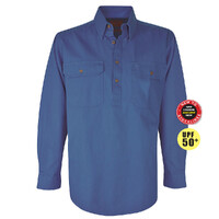 Thomas Cook Light Drill 1/2 Button L/S Shirt (TCP1126005) Wedgewood