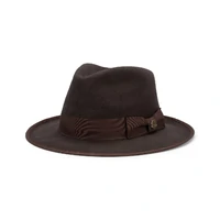 Avenel Hats Mens Banjo Crushable Wool Felt Fedora (21769) Chocolate [SD]