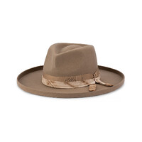 Avenel Hats Phoenix Turned Edge Teardrop Crown Hat (21897) Putty [SD]