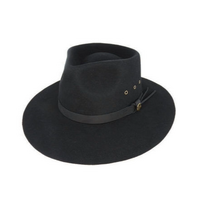 Avenel Hats Clancy Wool Felt Aussie Hat (21774) Black [SD]