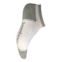 Bamboo Textiles Ped Sports Socks (0793573554857) White/Grey