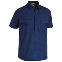Bisley Mens X Airflow Ripstop S/S Shirt (BS1414_BPCT) Navy [GD]