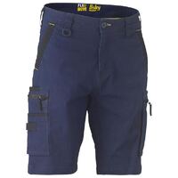 Bisley Unisex Flx & Move Stretch Utility Zip Cargo Shorts (BSHC1330_BPCT) Navy 