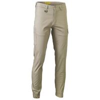 Bisley Mens Stretch Drill Cargo Cuffed Pants (BPC6028_BSTN) Stone [GD]