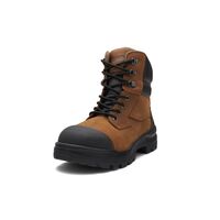 Blundstone Unisex Rotoflex TPU-Safety 150mm Ankle Zip Lace Up Boots (8066) Saddle Brown [GD]