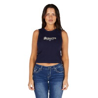 Bullzye Womens Anita Crop Rib Tank (B5S2513465) Navy [SD]