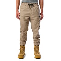 FXD Mens WP-12C Elastic Waist Stretch Ripstop Cuffed Work Pants (FX02506027) Khaki