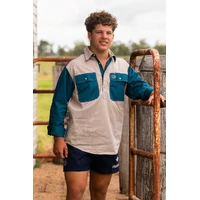 Crowbar Mens Harlequin Closed Front L/S Shirt (CBCHILLCFLSCD) Clay/Diesel [SD]