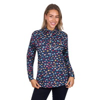 Hard Slog Womens Tori Half Button L/S Shirt (H5S2101157) Navy [SD]