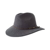 Jacaru Outback Fedora Hat (1847) Dark Grey [GD]