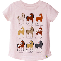 John Deere Toddlers Horse Breeds Tee (J1T409PT2AU) Pink 