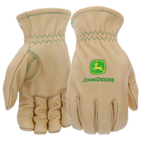John Deere Water Resistant Leather Cowhide Driver Gloves (JD84013)