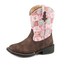 Roper Toddler Floral Shine Western Boots (17226046) Brown/Pink 