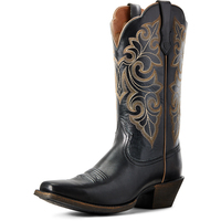 Ariat Womens Round Up Square Toe Western Boots (10029756) Limousine Black  [SD]