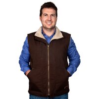 Just Country Mens Diamantina Sherpa Vest (MWOV2101) Chocolate