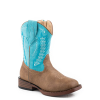 Roper Toddler Billy Western Boots (17900924) Tan/Turquoise