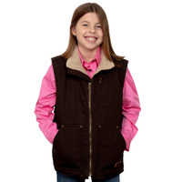 Just Country Childrens Diamantina Sherpa Vest (BWOV2201) Chocolate