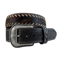 Roper Mens 1.1/2" Hair on Hide with Lacing Belt (8660500) Brown [SD]