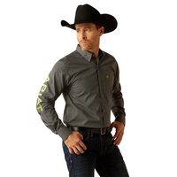 Ariat Mens Team Obi Fitted L/S Shirt (10054052) Black/Green
