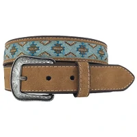 Roper Boys 1.1/4" Manmade Leather Belt (1780300) Brown/Aztec Embroidery