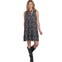 Roper Womens Studio West Collection Sleeveless Dress (57590050) Print Black [SD]