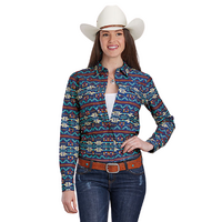 Roper Womens West Made Collection L/S Shirt (50067253) Print Blue [SD]