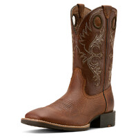 Ariat Mens Sport Rodeo Western Boots (10061183) Aged Tan Elephant Print/Luna Tan [SD]